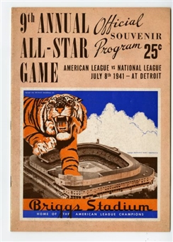 1941 All Star Game Program at Detroit’s Briggs Stadium 